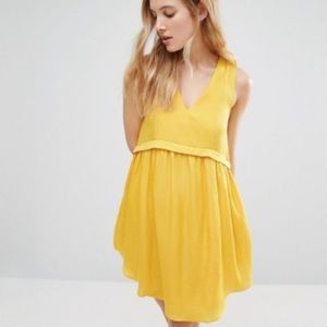 DRA Los Angeles Alhena Smock Dress in Yellow size L